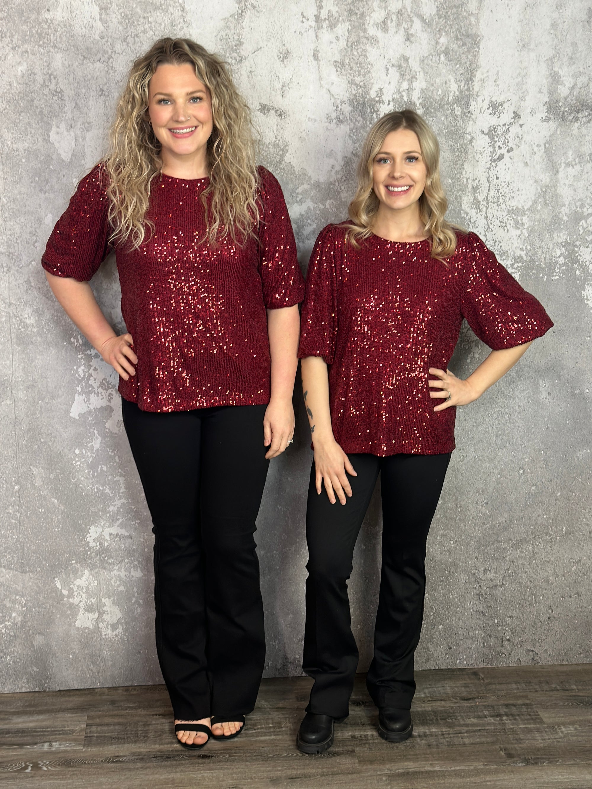 Cranberry Glitz Top