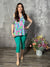 Lizzie Wrinkle Free Print Tank - Green Flirty Floral (Small - 3X)