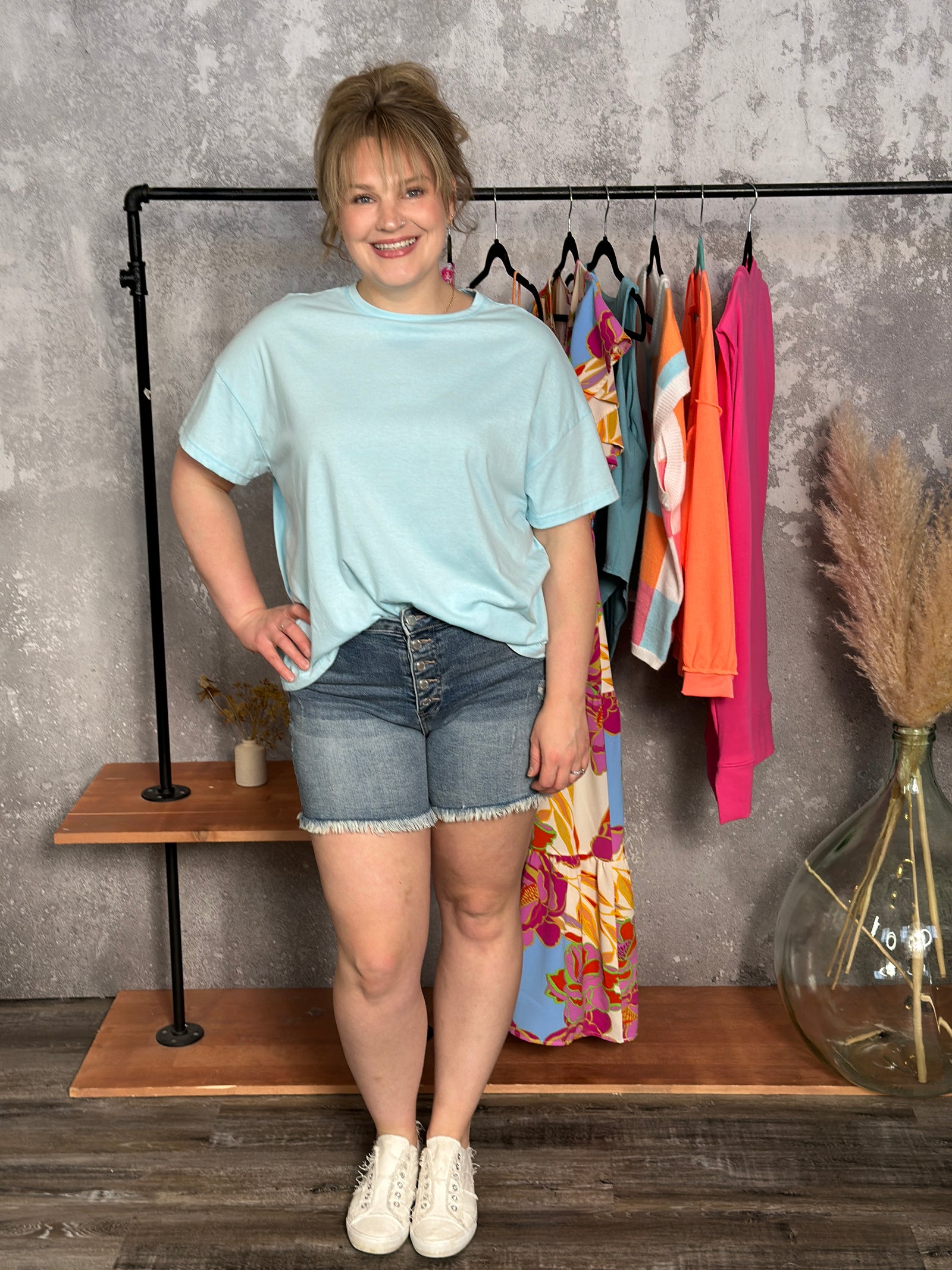 Basic Blue Roundneck Tee (Small - 3X) - FINAL SALE