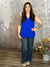 The Sara Vneck Tank - Blue (Small - 3X)