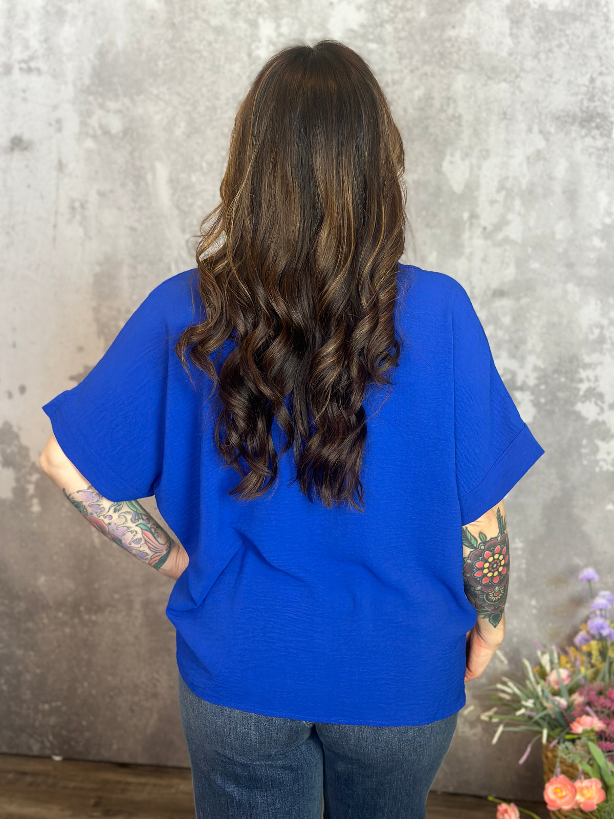 Short Sleeve Airflow Top  - Blue (Small - 2X)