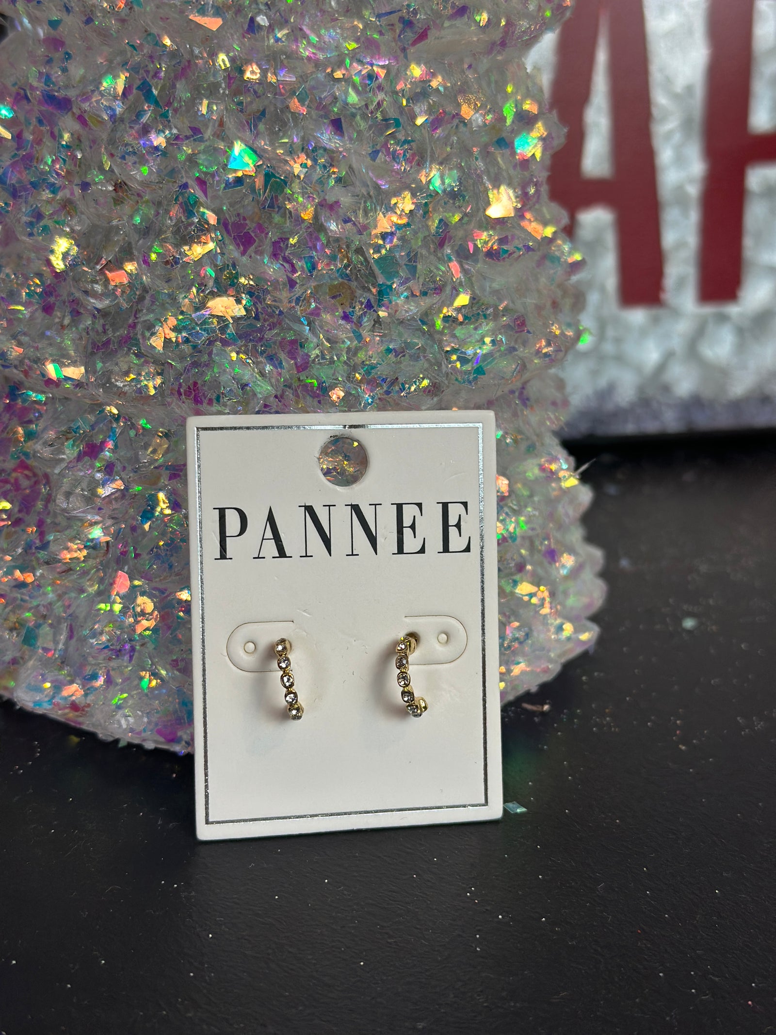 Dainty Gold Rhinestone Hoop Earring