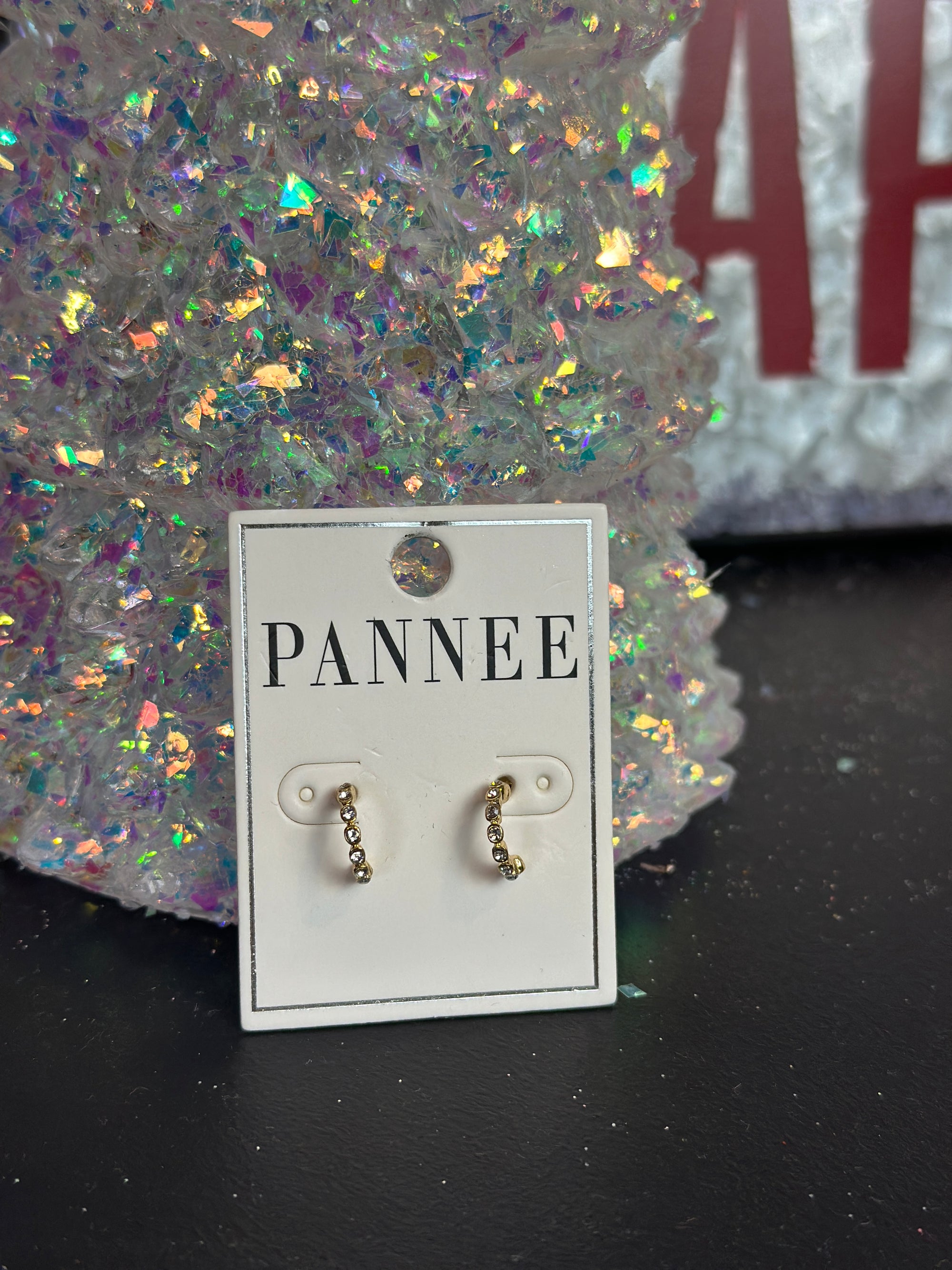 Dainty Gold Rhinestone Hoop Earring