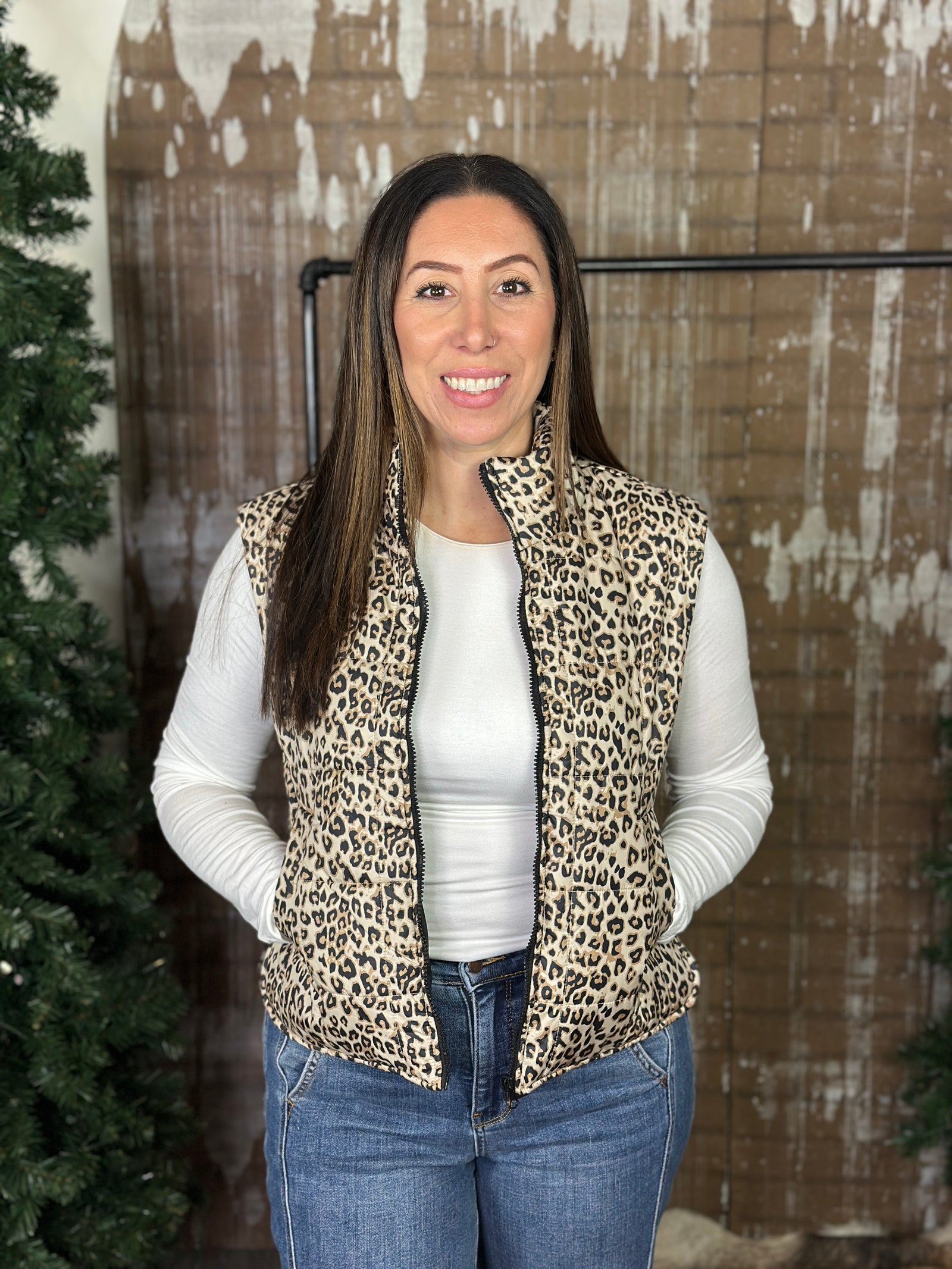 Leopard Puffer Vest