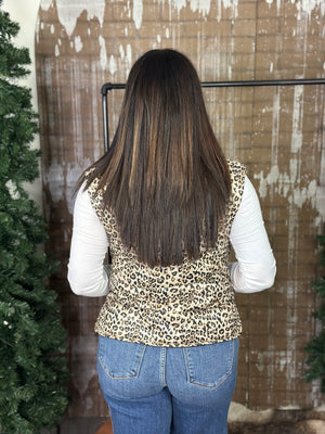 Leopard Puffer Vest