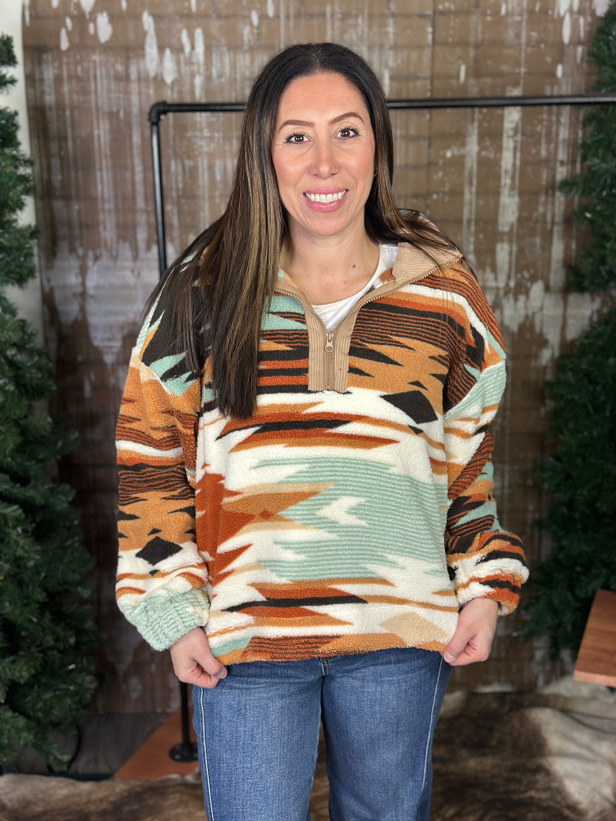 Sherpa Tiger Aztec Half Zip