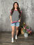 Black and White Stripe Tank with Pink Trim (Small - 3X)