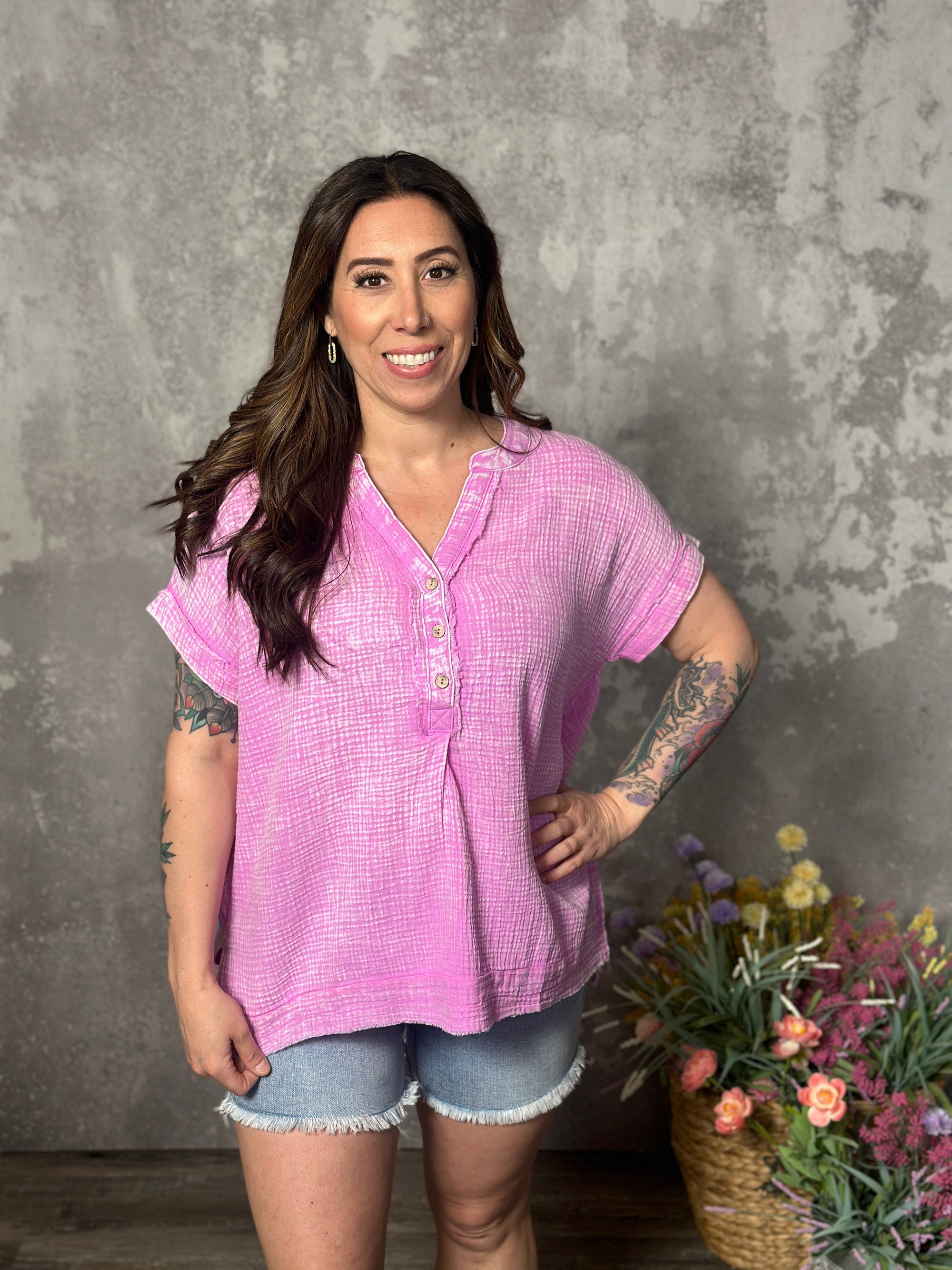 Summer Gauze Top - Mauve