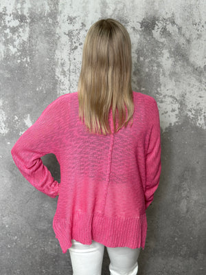 Loose Knit Lightweight Sweater - Pink (Small - 2X) FINAL SALE