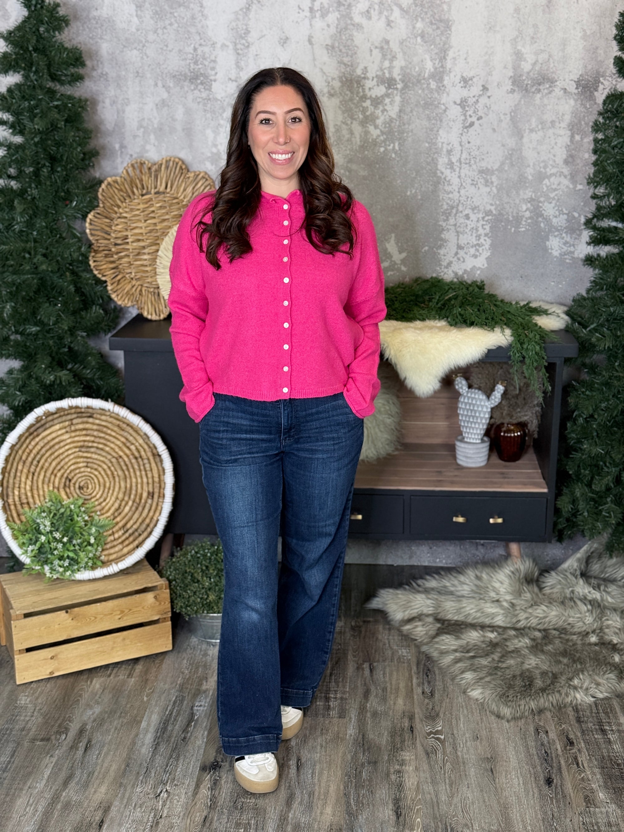 The Bailey Button Cardigan - Pink