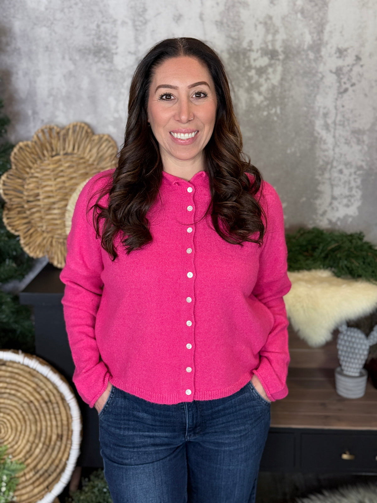 The Bailey Button Cardigan - Pink