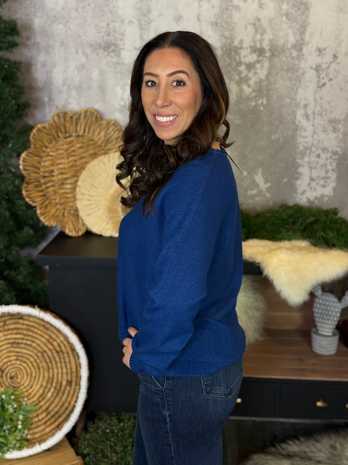 The Double Seam Sweater - Navy (Small - 3X)