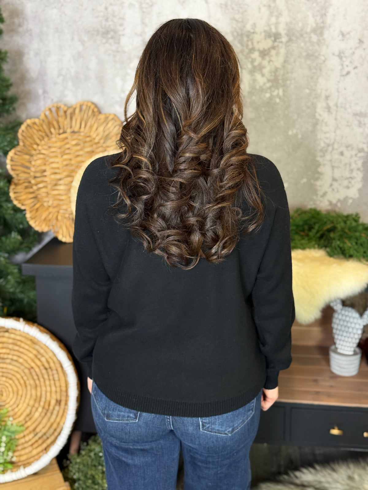 The Double Seam Sweater - Black (Small - 3X)