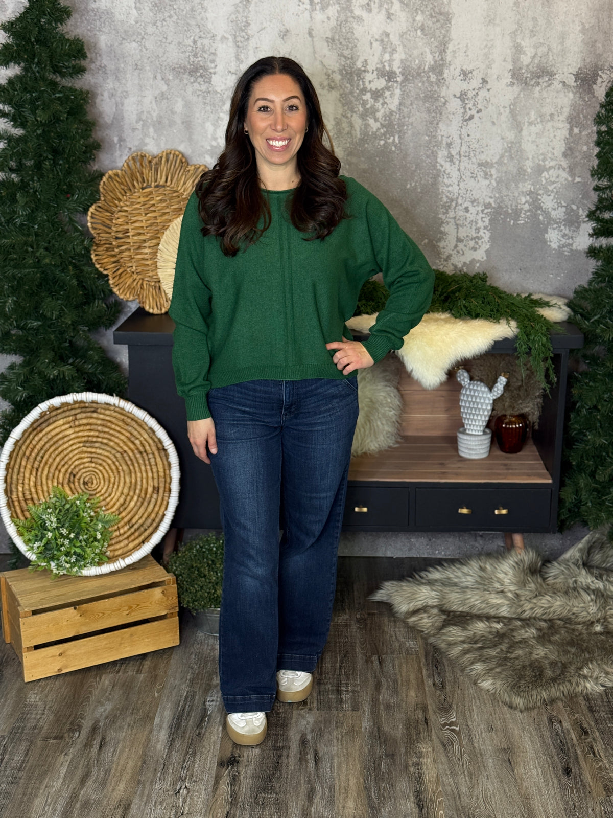 The Double Seam Sweater - Green (Small - 3X)