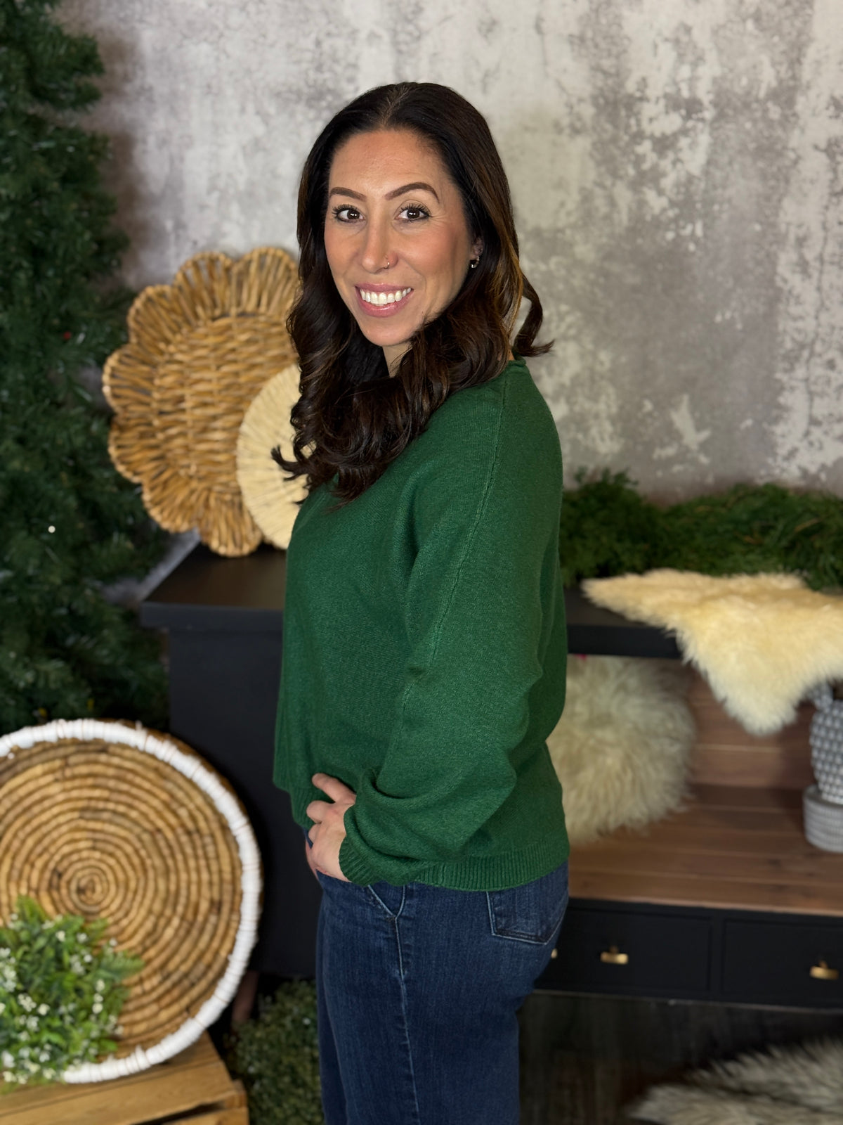 The Double Seam Sweater - Green (Small - 3X)