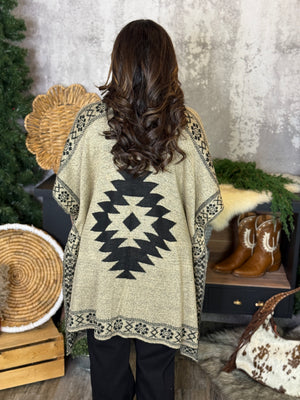 Oatmeal Geo Print Cardigan