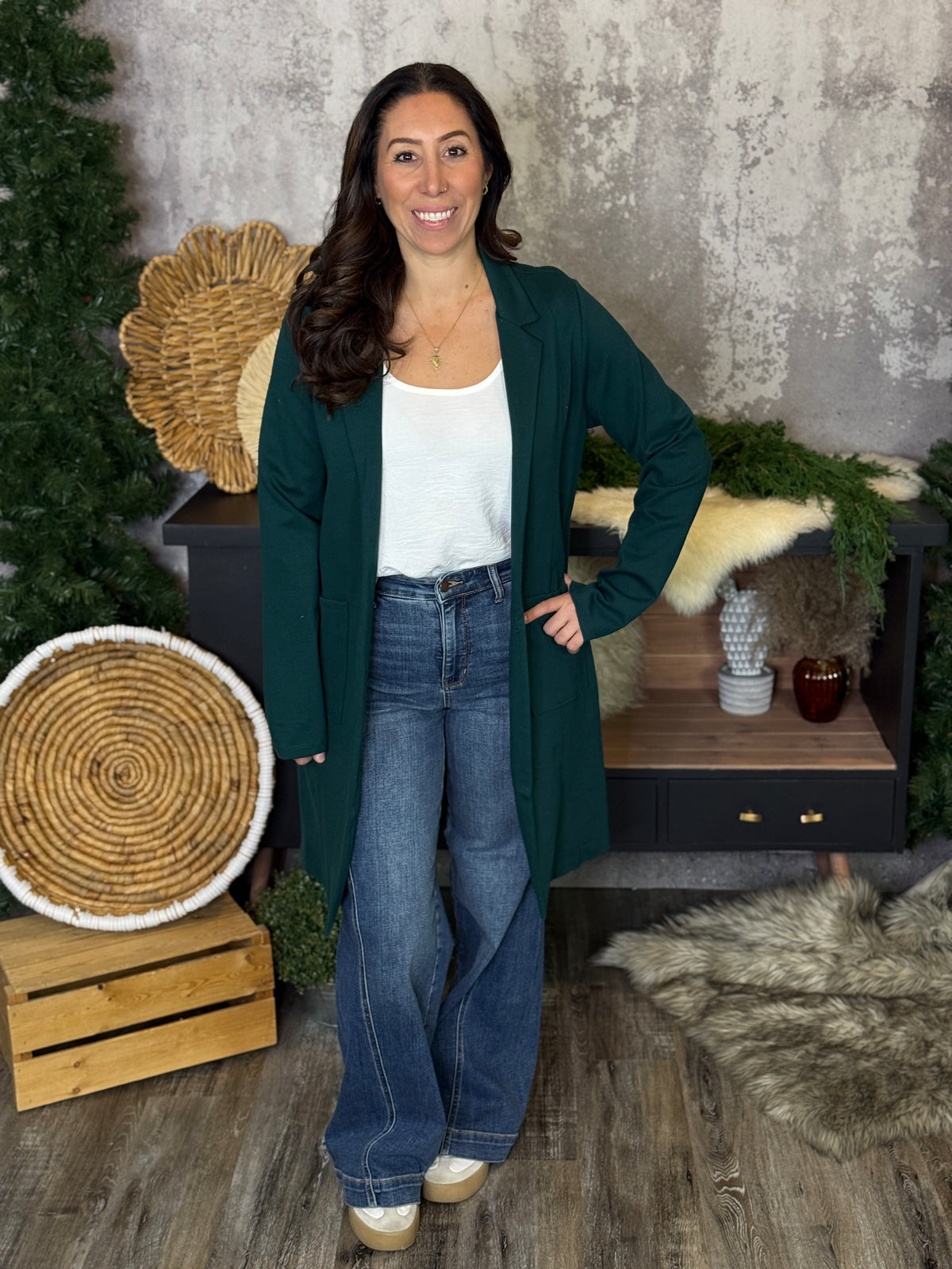 Long Blazer Overlay - Hunter Green (Small - 3X)