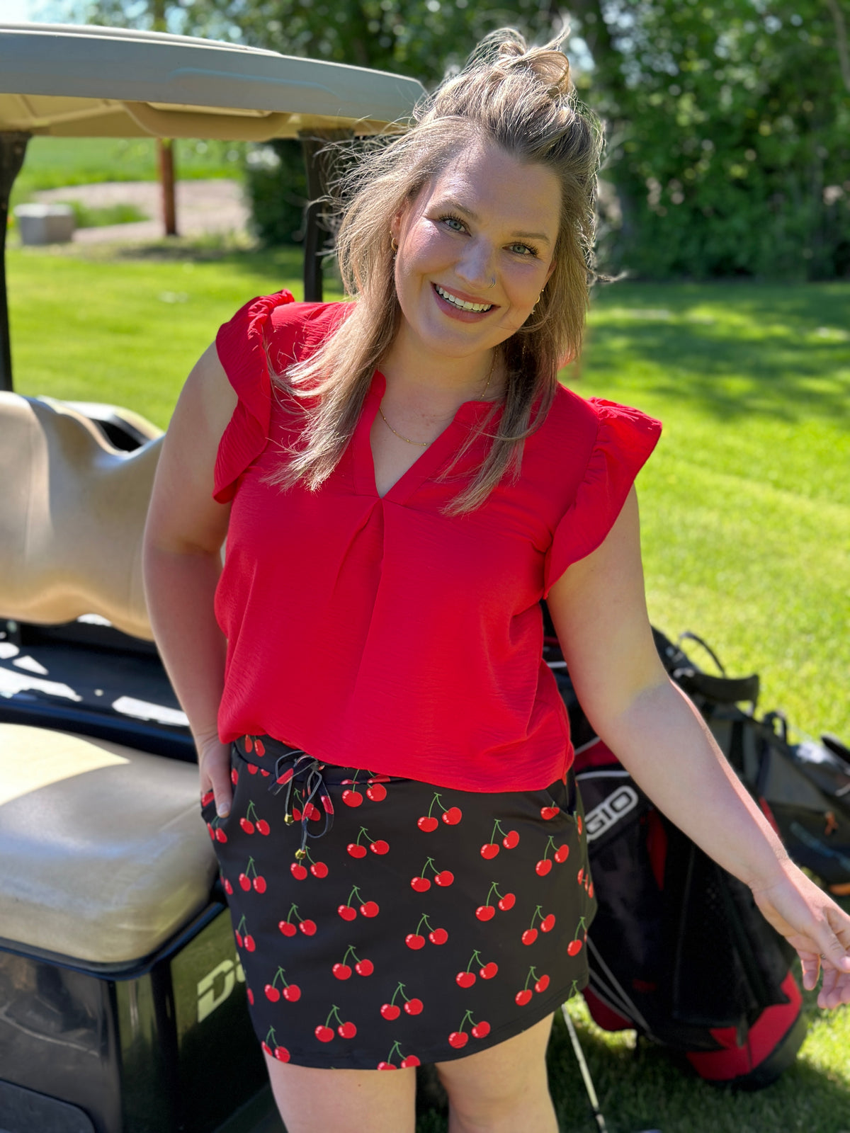 The Bailey Skort - Black Cherry (Small - 3X)