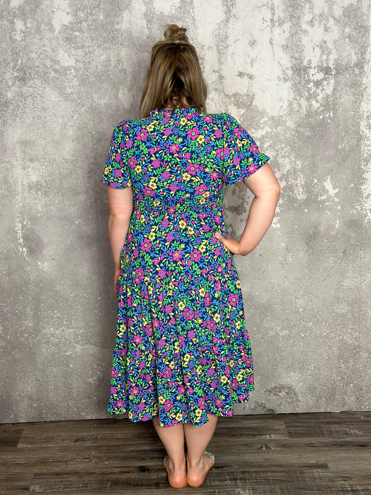 Floral Flutter Sleeve Maxi Dress (Small - 3X) - FINAL SALE