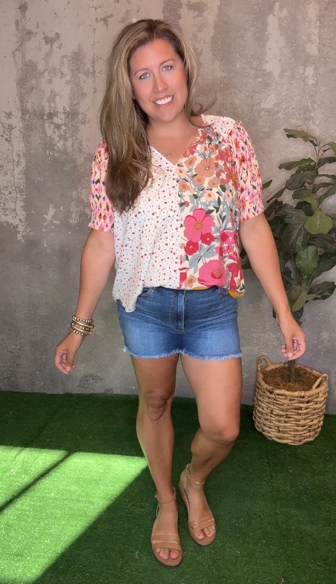 Multi Floral Pattern Top