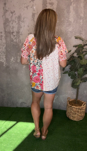 Multi Floral Pattern Top