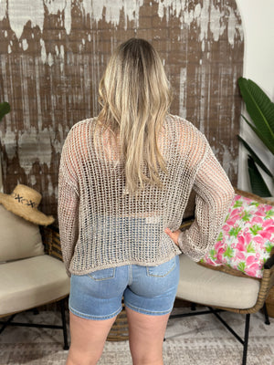 Loose Knit Coastal Sweater with Sparkle (Small - 3X) FINAL SALE