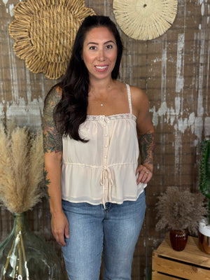 Peplum Camisole - Cream