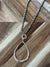 Long Vintage Metal Teardrop Necklace - Brown