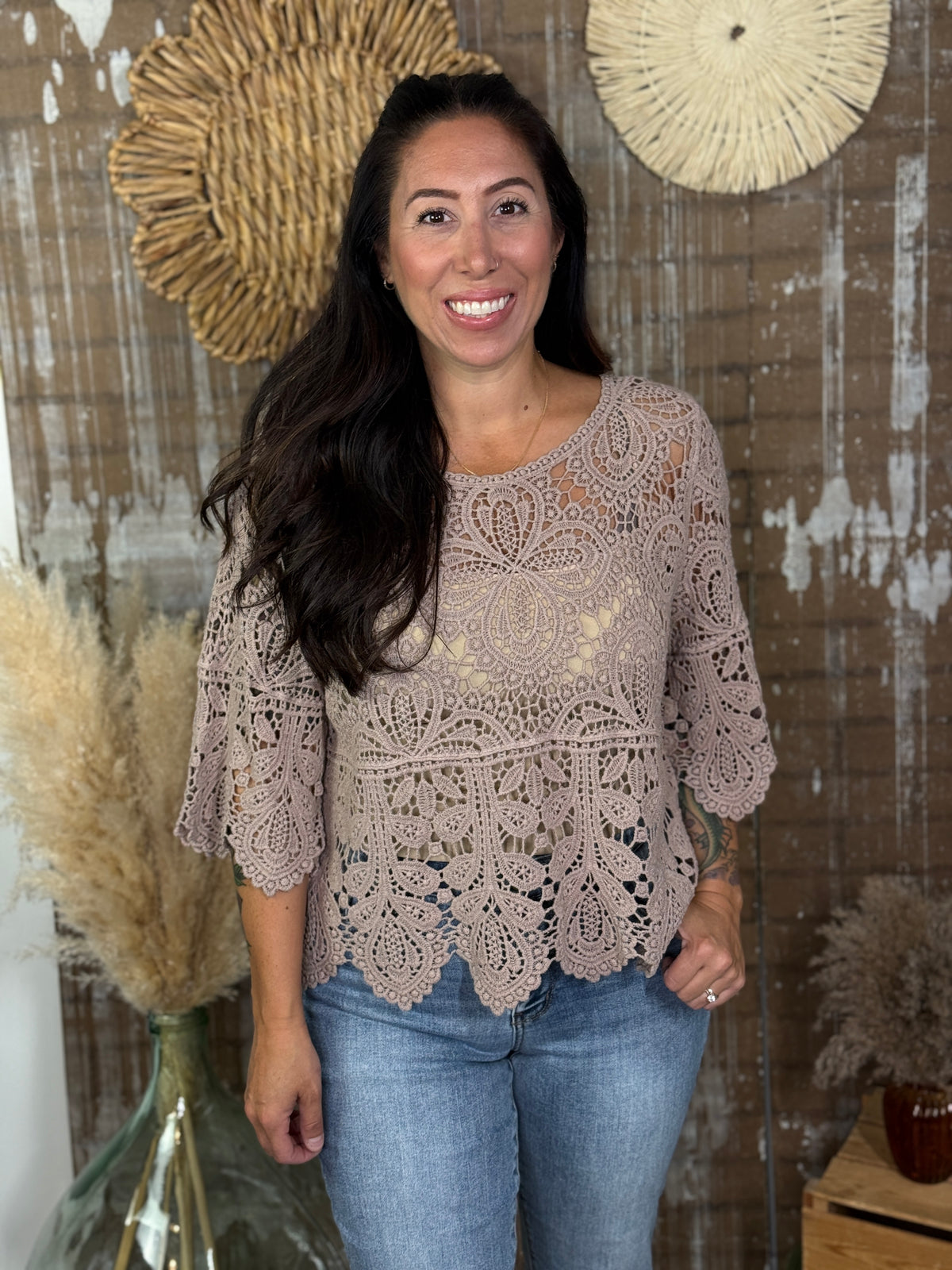 Crochet Top - Latte - BESTSELLER