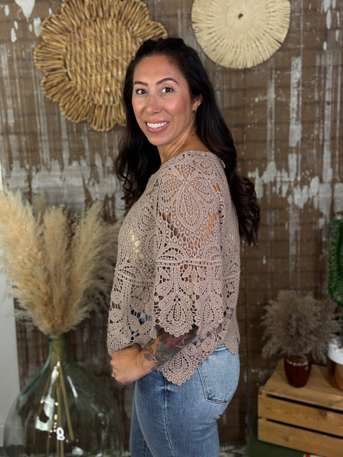 Crochet Top - Latte - BESTSELLER