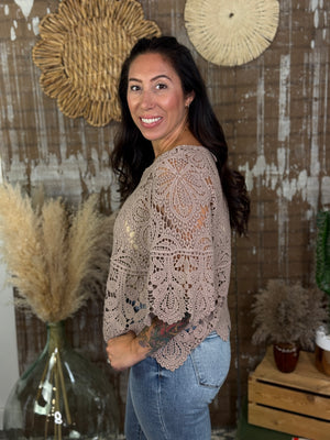 Crochet Top - Latte - BESTSELLER
