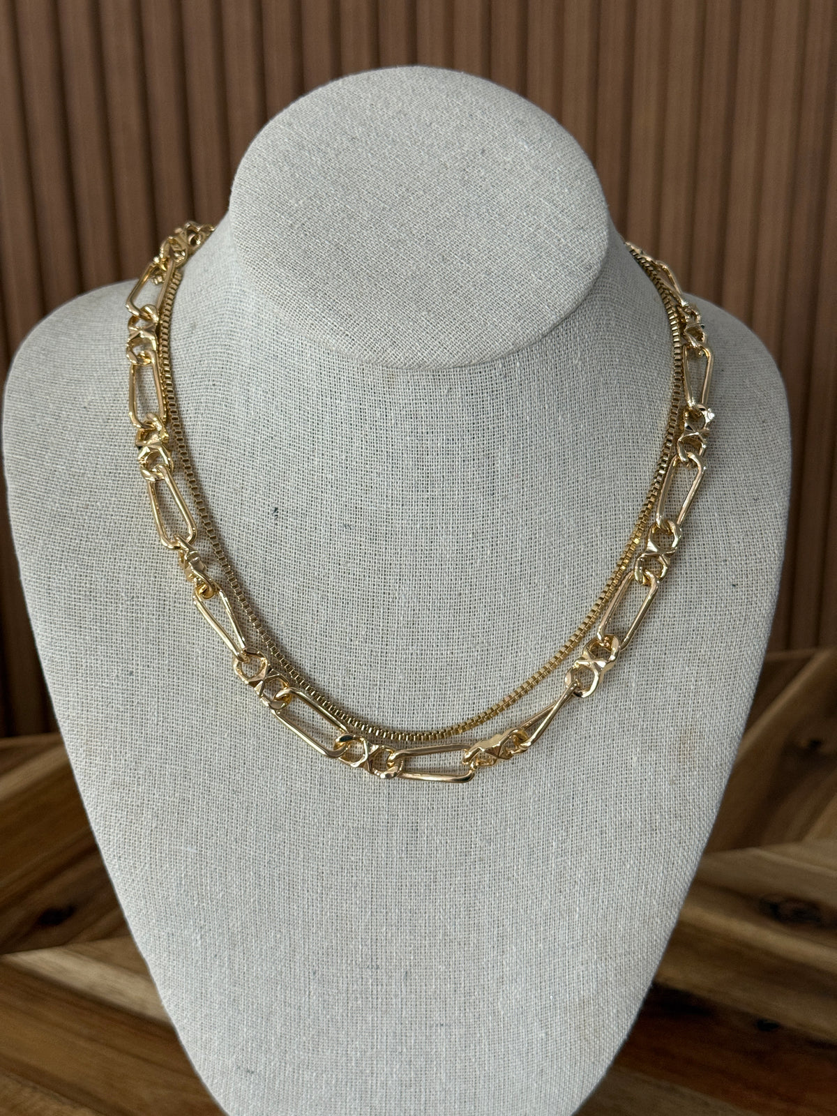 Chunky 2 Strand Gold Necklace