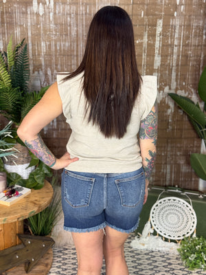 Thermal Ruffle Tank -Taupe