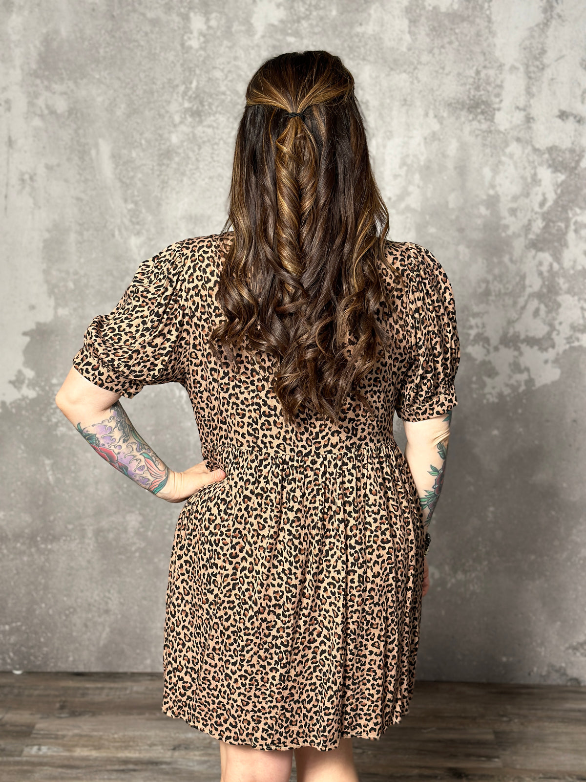Front Bow Leopard Dress - FINAL SALE