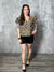 Leopard Top with Basket Weave Trim