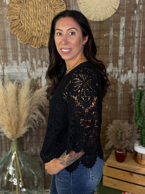 Crochet Top - Black - BESTSELLER