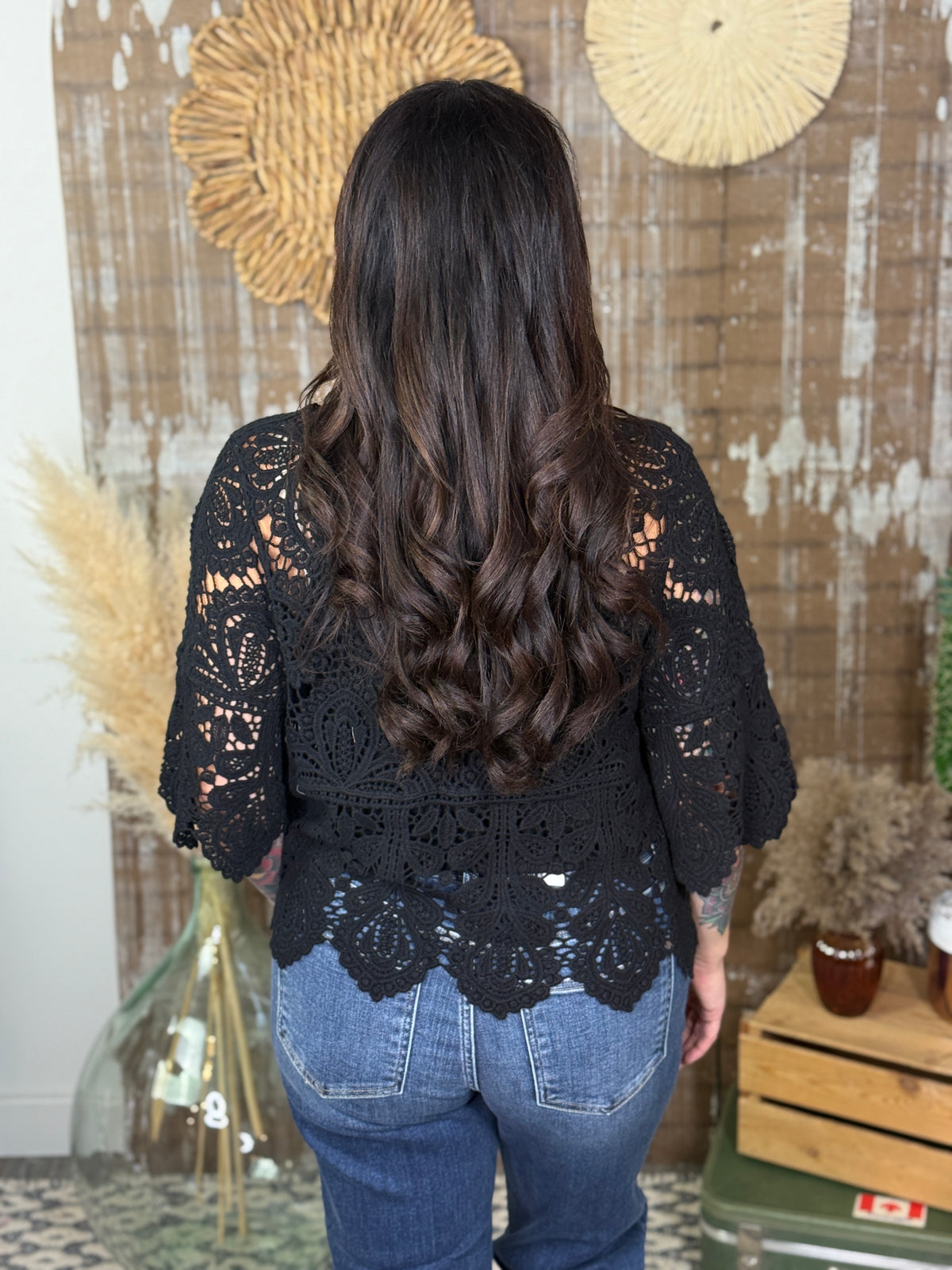 Crochet Top - Black - BESTSELLER