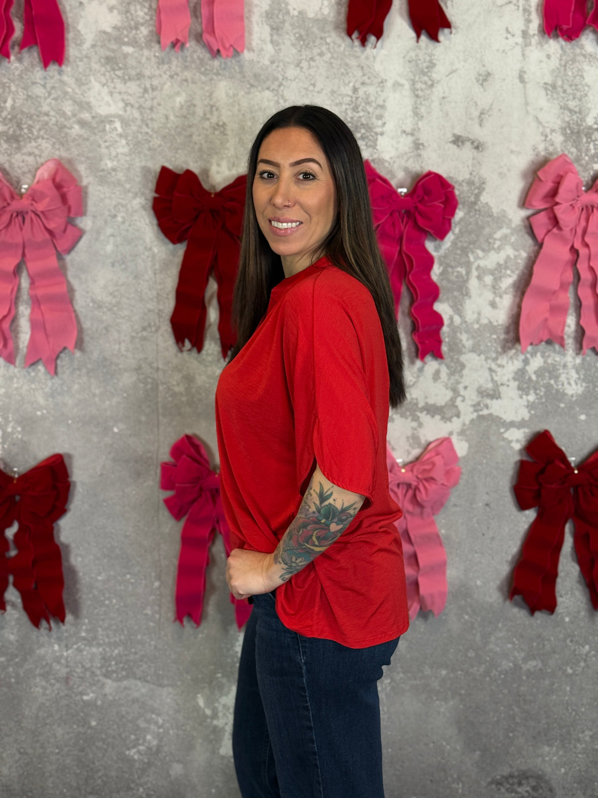 The Wrinkle Free Breeze Top - Red (Small - 3X)