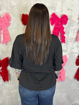 The Wrinkle Free Breeze Top - Black (Small - 3X)