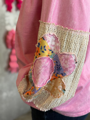 Love Pink Patchwork Sweatshirt