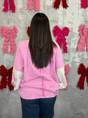 Love Pink Patchwork Sweatshirt