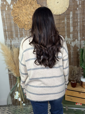 Taupe/Grey Stripe Sweater