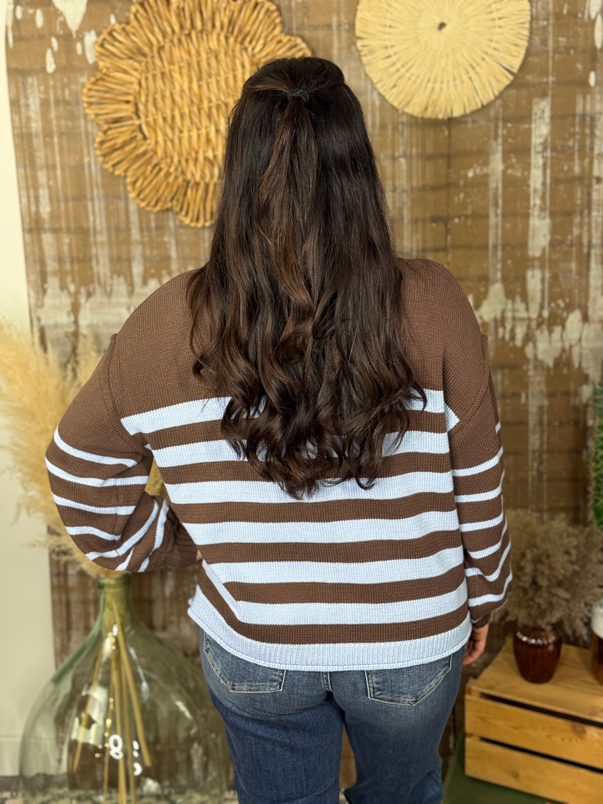 Brown and Blue Stripe Sweater