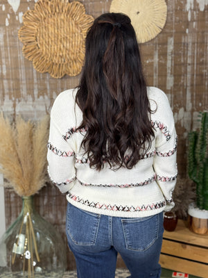 Ombre Cross Stitch Sweater  (Small - 3X)