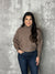 Cowl Dolman Textured Sweater - Brown (LARGE LEFT)