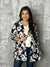 The Wrinkle Free Button Detail Black and Floral Cardigan- (Small - 3X)