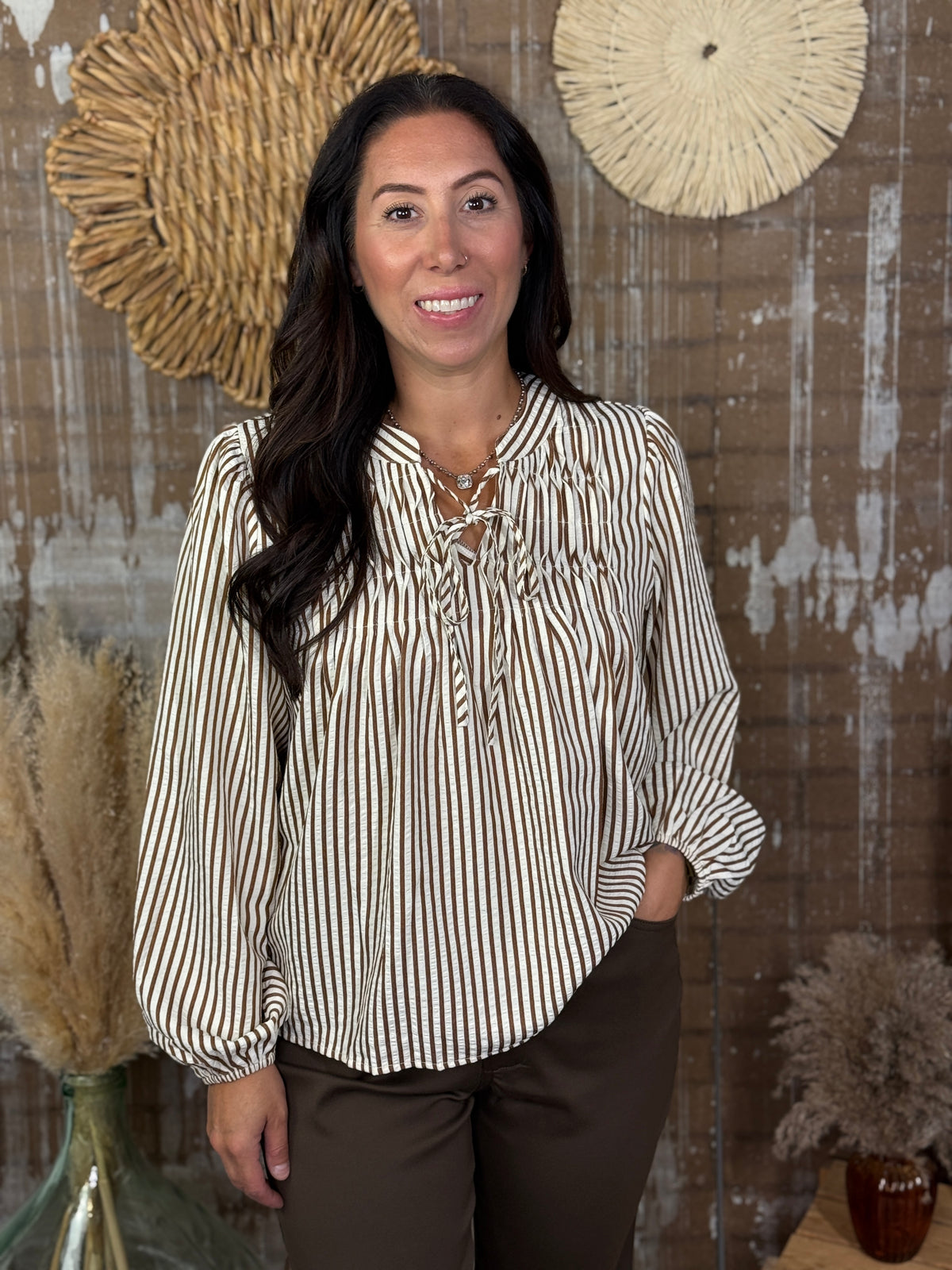 Camel Striped Blouse