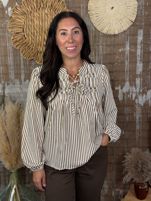 Camel Striped Blouse