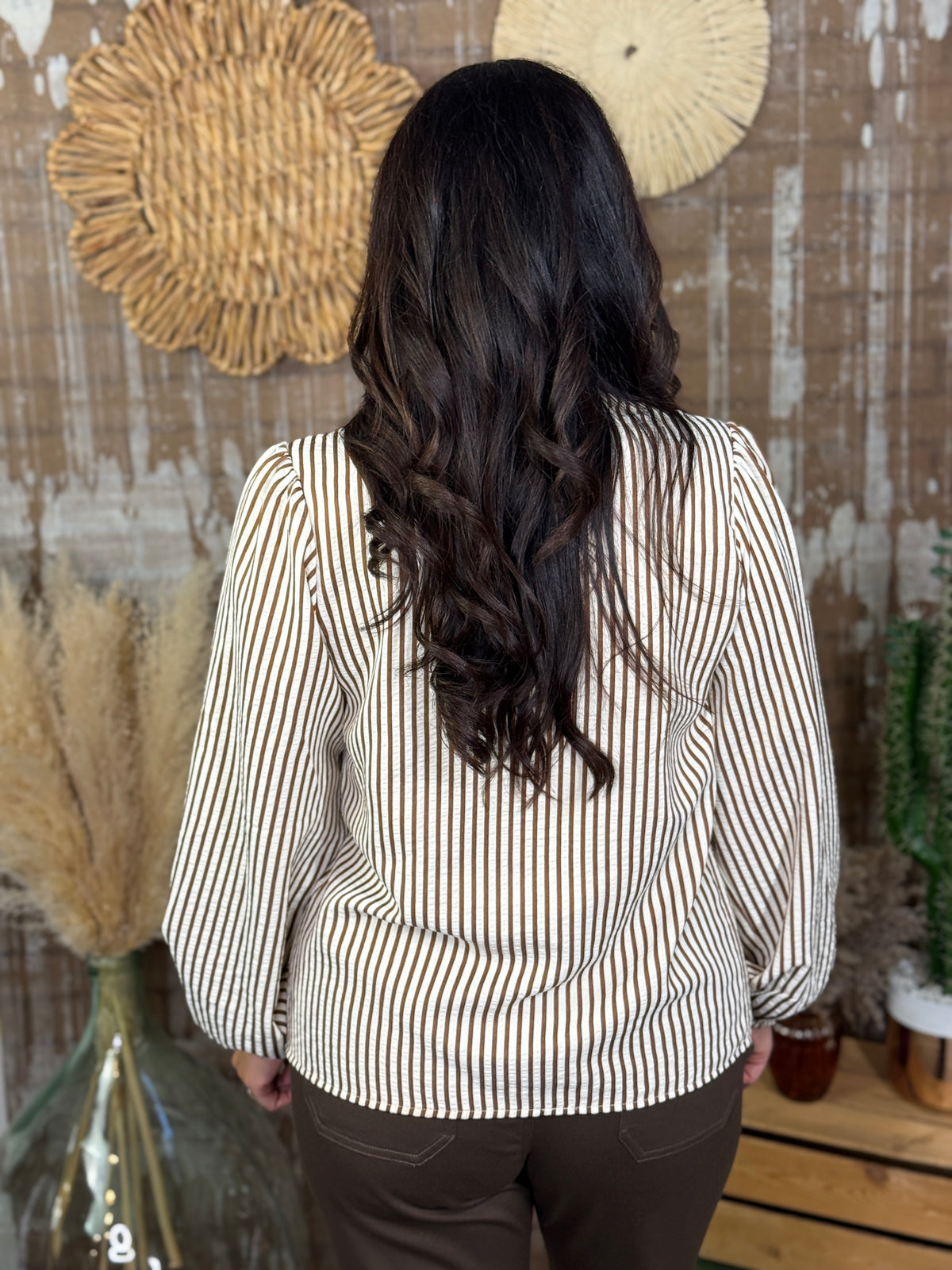 Camel Striped Blouse