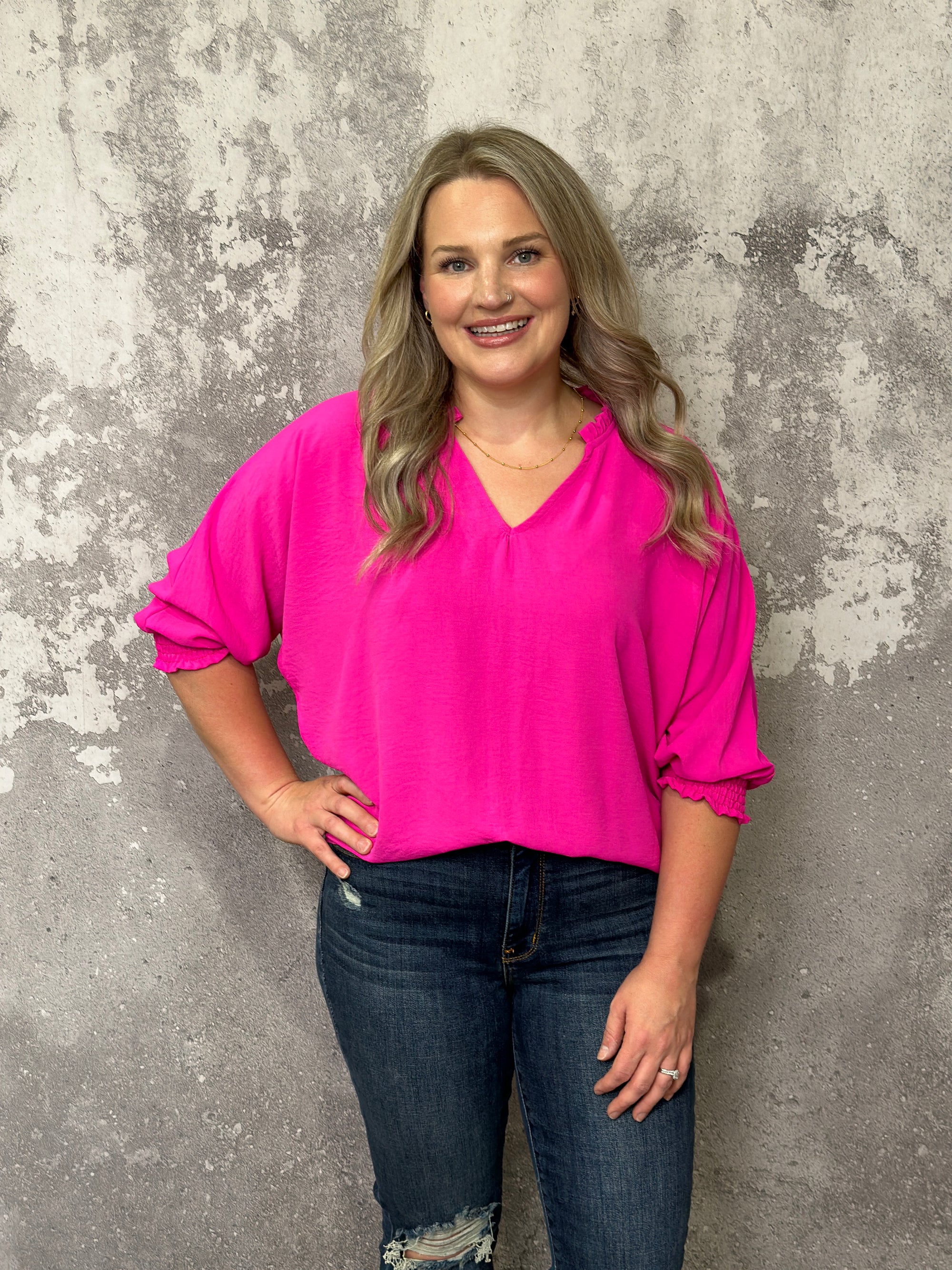 The Leta Dolman Top - Pink (Small - 3X)